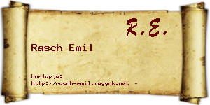 Rasch Emil névjegykártya